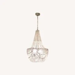 Pottery Barn Francesca Wood Bead Chandelier