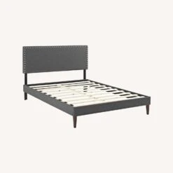 Other Full Platform Bed In Gray Fabric W/ Wooden Slat -Othe Furniture Shop 1500 1500 frame 0 7884