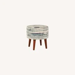 Other Accent Stool In Blue &White Patterned Woven Cotton -Othe Furniture Shop 1500 1500 frame 0 7890