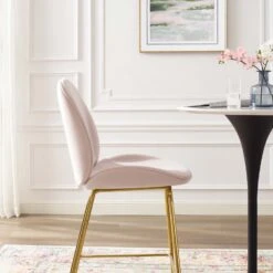 Other Bar Stool In Pink Velvet Performance With Gold Frame -Othe Furniture Shop 1500 1500 frame 0 7920