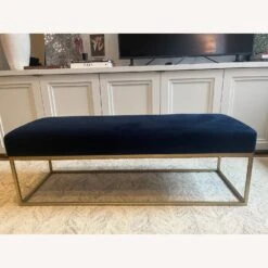 West Elm Ink Blue Performance Velvet Bench -Othe Furniture Shop 1500 1500 frame 0 7990