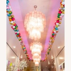 Venetian Pink Murano Glass Chandelier