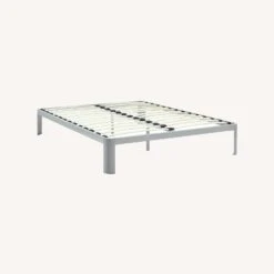 Other Queen Bed In Gray Steel & Slatted Wood Frame -Othe Furniture Shop 1500 1500 frame 0 8065