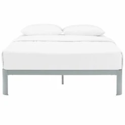 Other Queen Bed In Gray Steel & Slatted Wood Frame -Othe Furniture Shop 1500 1500 frame 0 8069