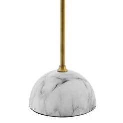 Other Table Lamp In Brass Metal W/ White Marble Base