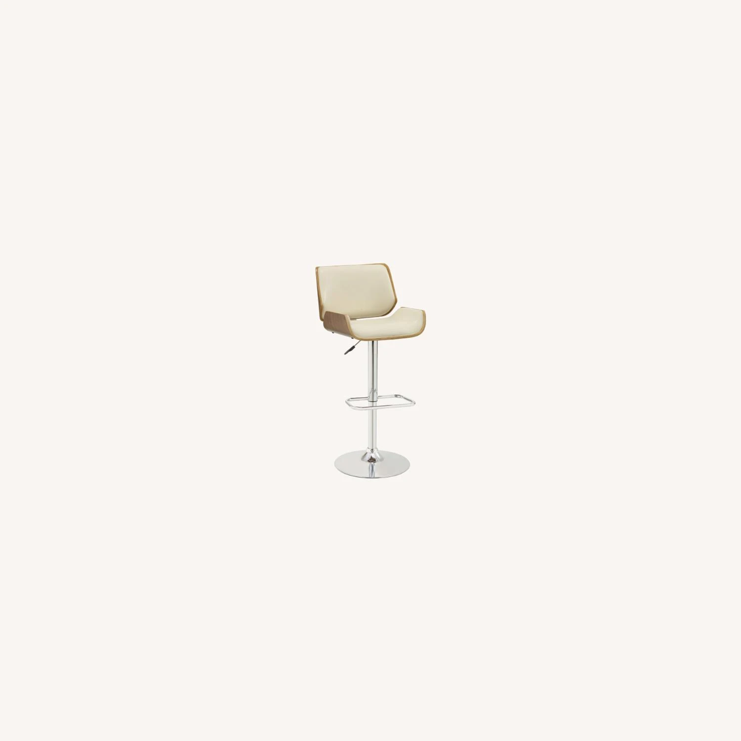 Other Bar Stool In Walnut & Ecru Fabric Finish 3 Other Bar Stool In Walnut & Ecru Fabric Finish