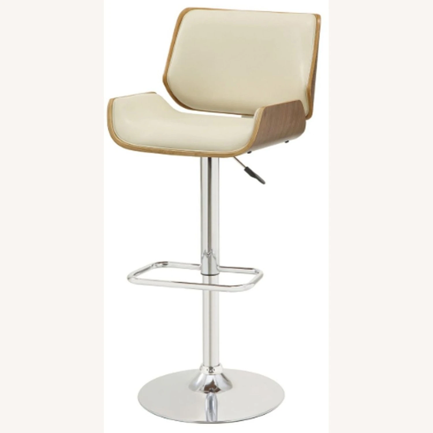 Other Bar Stool In Walnut & Ecru Fabric Finish 6 Other Bar Stool In Walnut & Ecru Fabric Finish - Image 4
