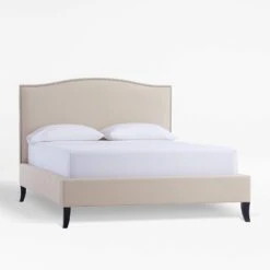 Crate & Barrel Colette Queen Upholstered Bed 52.5" -Othe Furniture Shop 1500 1500 frame 0 8094