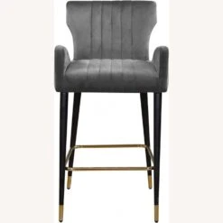 Other Counter Stool In Grey Velvet W/ Channel Tuftings -Othe Furniture Shop 1500 1500 frame 0 8126