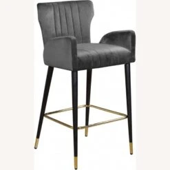 Other Counter Stool In Grey Velvet W/ Channel Tuftings -Othe Furniture Shop 1500 1500 frame 0 8128