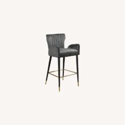 Other Counter Stool In Grey Velvet W/ Channel Tuftings -Othe Furniture Shop 1500 1500 frame 0 8129