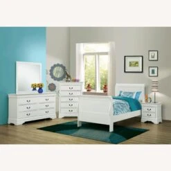 Other Twin Bed In White Wood W Curved Headboard Finish -Othe Furniture Shop 1500 1500 frame 0 8131