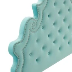 Other King Bed In Mint Velvet W/ Button Tufting Finish 16 Other King Bed In Mint Velvet W/ Button Tufting Finish -Othe Furniture Shop 1500 1500 frame 0 8169