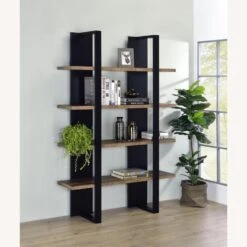 Other Bookcase In 2-Tone Aged Walnut & Black Finish -Othe Furniture Shop 1500 1500 frame 0 8220