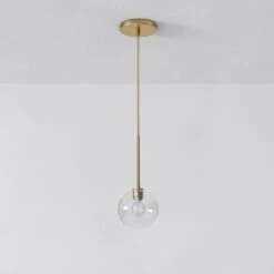 West Elm Sculptural Glass Shade, Large Globe, Gold