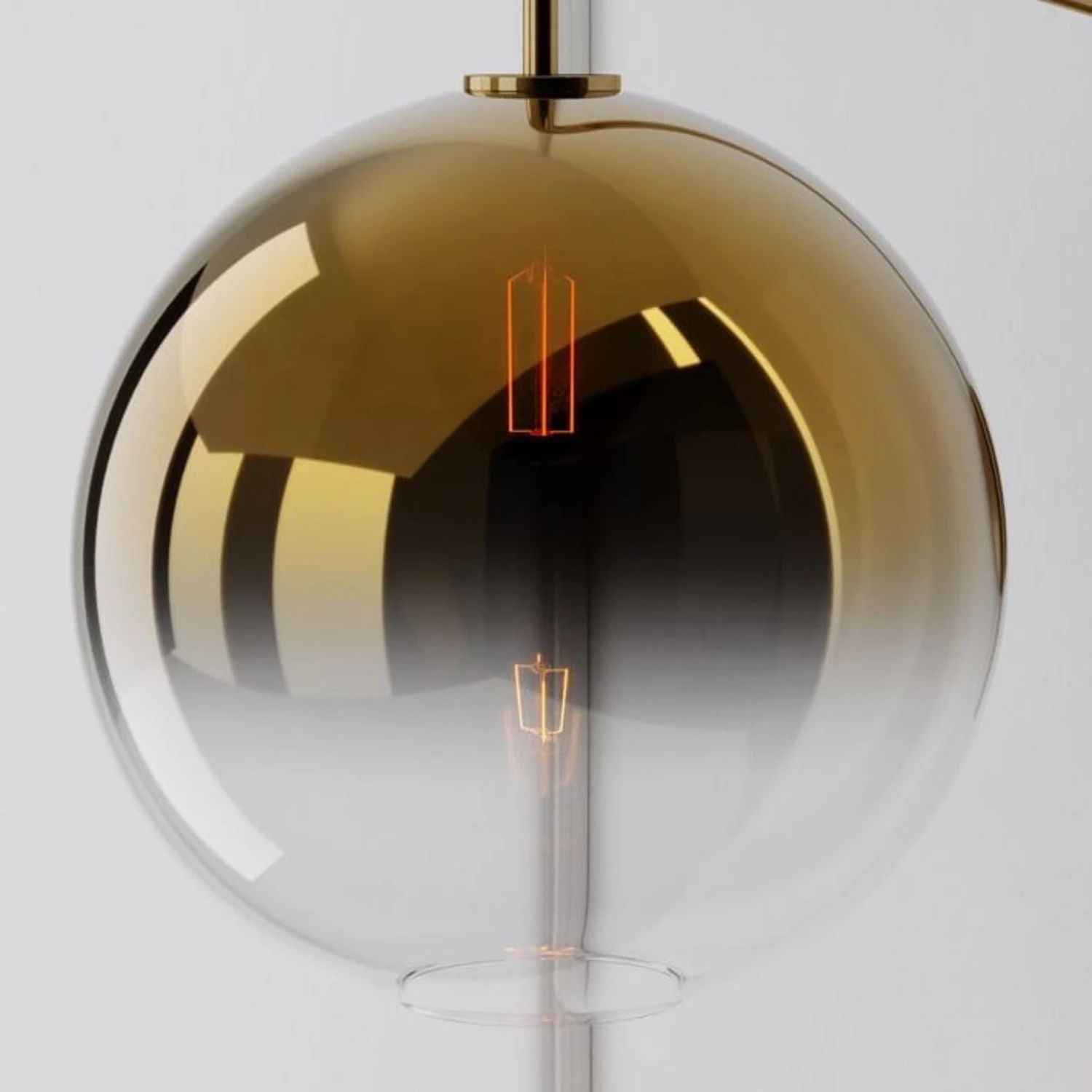 West Elm Sculptural Glass Shade, Large Globe, Gold 4 West Elm Sculptural Glass Shade, Large Globe, Gold - Image 2