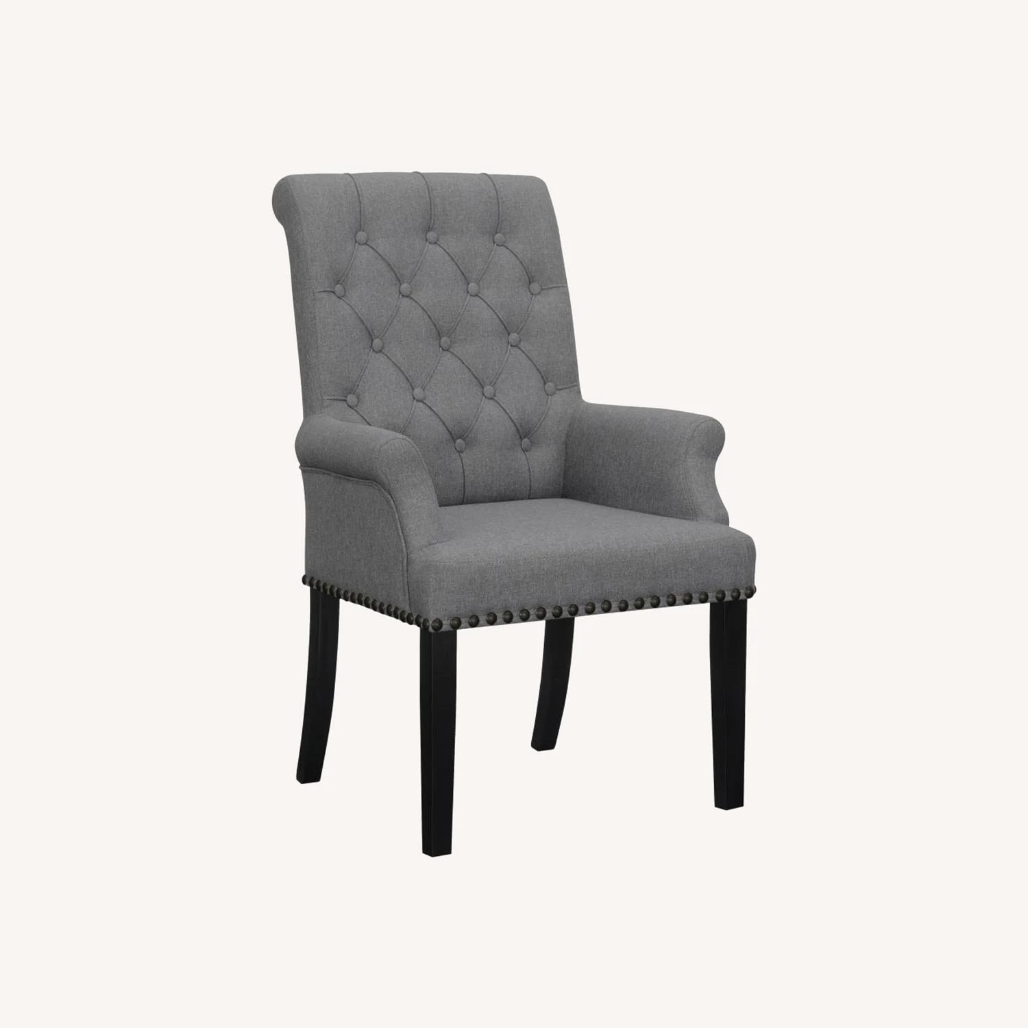 Other Dining Armchair In Grey Linen-like Fabric Finish 7 Other Dining Armchair In Grey Linen-like Fabric Finish - Image 5
