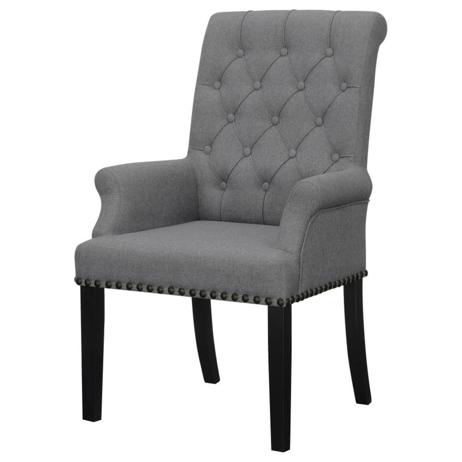 Other Dining Armchair In Grey Linen-like Fabric Finish 8 Other Dining Armchair In Grey Linen-like Fabric Finish - Image 6