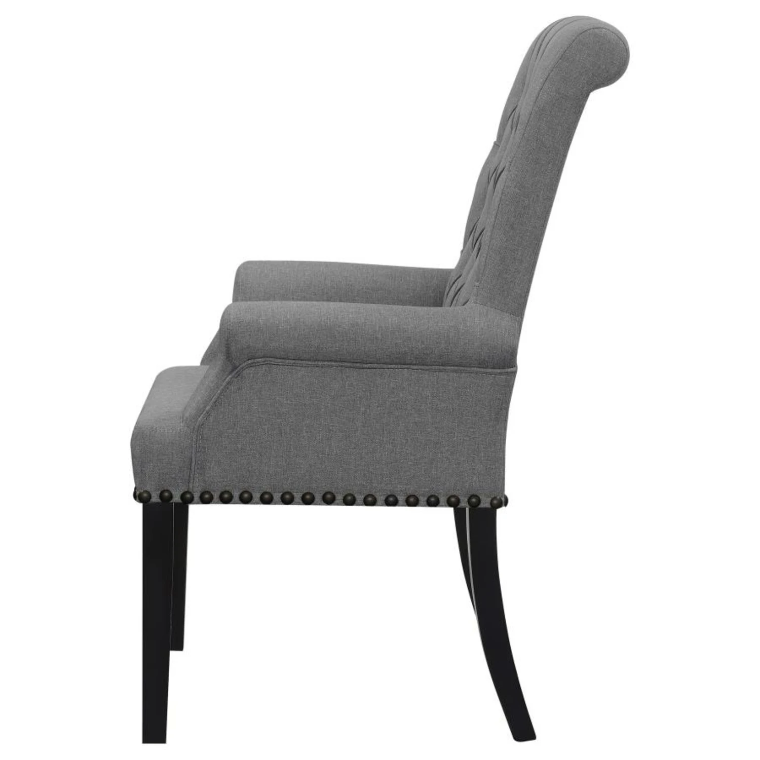 Other Dining Armchair In Grey Linen-like Fabric Finish 14 Other Dining Armchair In Grey Linen-like Fabric Finish - Image 12