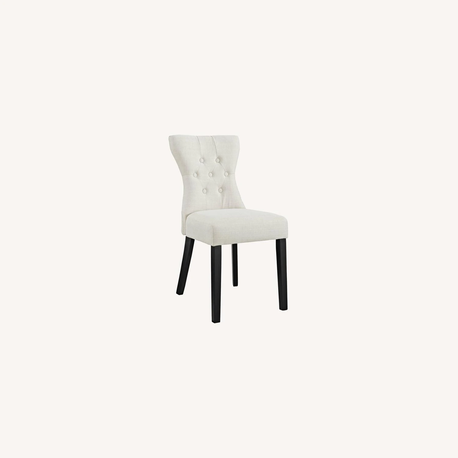 Other Modern Dining Chair In Beige Fabric &Hardwood Legs 4 Other Modern Dining Chair In Beige Fabric &Hardwood Legs - Image 2