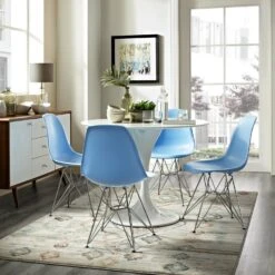 Other Dining Chair In Light Blue Finish W/ Chrome Base -Othe Furniture Shop 1500 1500 frame 0 8757