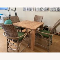 English Walnut Dining Table And Bamboo Chairs -Othe Furniture Shop 1500 1500 frame 0 8890