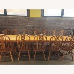 Other Custom Amish Cherry Wood Dining Table & 16 Chairs -Othe Furniture Shop 1500 1500 frame 0 9057