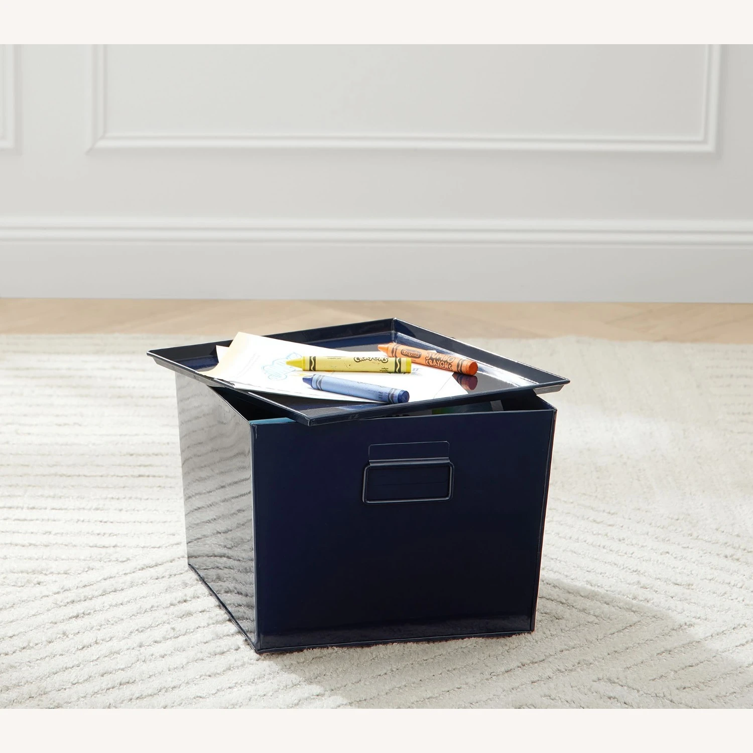 Pottery Barn Metal Stacking Storage Bins, Set Of 2 7 Pottery Barn Metal Stacking Storage Bins, Set Of 2 - Image 5