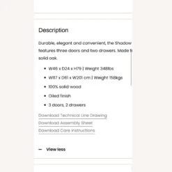 Other Ethnicraft Solid Oak Armoire / Wardrobe -Othe Furniture Shop 1500 1500 frame 0 9255