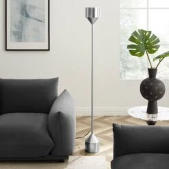 Other Floor Lamp In Silver Cone-Shaped Shade & Base -Othe Furniture Shop 1500 1500 frame 0 934