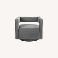 Other Retro Style Armchair In Gray Velvet Finish