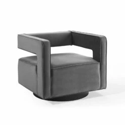 Other Retro Style Armchair In Gray Velvet Finish -Othe Furniture Shop 1500 1500 frame 0 9485