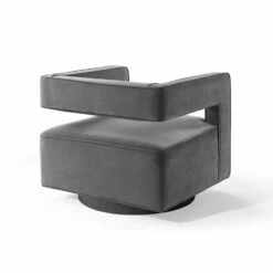 Other Retro Style Armchair In Gray Velvet Finish -Othe Furniture Shop 1500 1500 frame 0 9488