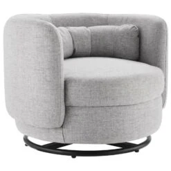 Other Armchair In Light Gray Fabric & Black Metal Base -Othe Furniture Shop 1500 1500 frame 0 9504