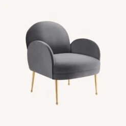 Other Gray Velvet Mid-Century Armchair -Othe Furniture Shop 1500 1500 frame 0 9532