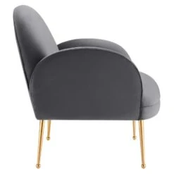 Other Gray Velvet Mid-Century Armchair -Othe Furniture Shop 1500 1500 frame 0 9534
