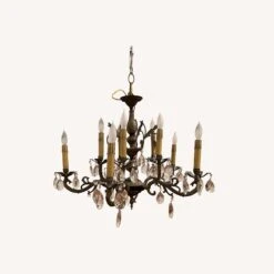 Vintage Spanish Brass 10 Light Chandelier