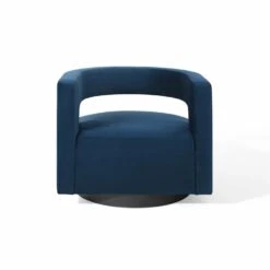 Other Swivel Armchair InMidnight Blue Velvet Performance
