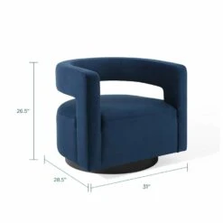 Other Swivel Armchair InMidnight Blue Velvet Performance -Othe Furniture Shop 1500 1500 frame 0 9550
