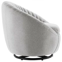 Other Armchair In Light Gray Fabric W/ Vertical Tufting