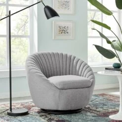 Other Armchair In Light Gray Fabric W/ Vertical Tufting -Othe Furniture Shop 1500 1500 frame 0 9558