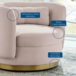 Other Armchair In Pink Velvet W/ Curved Silhouette -Othe Furniture Shop 1500 1500 frame 0 9563