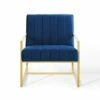 Other Armchair In Velvet Navy Fabric & Gold Frame Finish -Othe Furniture Shop 1500 1500 frame 0 9577