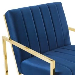 Other Armchair In Velvet Navy Fabric & Gold Frame Finish -Othe Furniture Shop 1500 1500 frame 0 9582