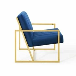 Other Armchair In Velvet Navy Fabric & Gold Frame Finish -Othe Furniture Shop 1500 1500 frame 0 9584
