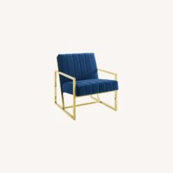 Other Armchair In Velvet Navy Fabric & Gold Frame Finish -Othe Furniture Shop 1500 1500 frame 0 9585
