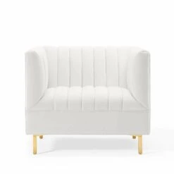 Other Armchair InWhite Channel Tufted Performance Velvet -Othe Furniture Shop 1500 1500 frame 0 9601