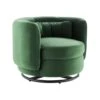 Other Swivel Armchair In Emerald Velvet W/ Metal Base