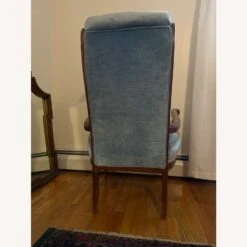Vintage Curved Mohair Velour Armchair