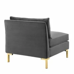 Other Armless Chair In Gray Velvet Fabric Upholstery -Othe Furniture Shop 1500 1500 frame 0 9627